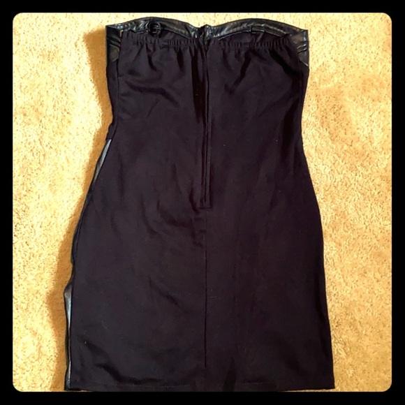 Vintage- Forever 21 Faux Leather strapless mini dress - Picture 3 of 7